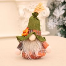 Linjou - Autunno Zucca Girasole Suede Giorno del Ringraziamento Regalo Autunno Bambola Finestra Decorazione di Natale(verde)