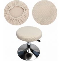 2pcs beige Housse Tabouret Rond, Housse Tabouret de Bar Rond, Housse Tabouret Rond élastique, Lavable Facile d'entretien Doux et Durable, pour