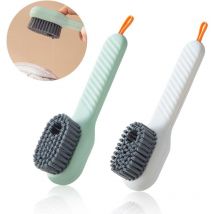 2pcs Brosse de Nettoyage à Poils Doux ménagers, Brosse à Chaussures Liquide Multifonctionnelle