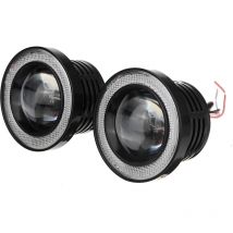 Augienb - 2pcs Car Fog Lights led Bulbs Angel Eyes Halo Lamp Projector blue 3 inch