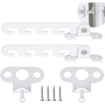 Tinor - 2PCS Casement Window Restrictor, Window Latches with 4 Screws, Window Lock Window Lock Proof for Adjusting Window Opening (White)