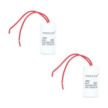 2Pcs CBB60 AC 450V Condensateur de Fonctionnement du Moteur de Cylindre conducteur 2 FilsCBB60【4UF】