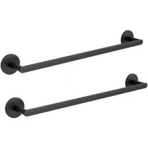 2PCS Cecipa Max Porte-serviettes Peut accrocher 2 Serviettes - Porte-serviettes en Inox - Noir Porte-serviettes pour Salle de Bain/Serviette