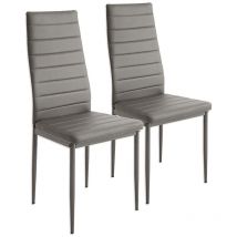 Lot de 2 Chaises de Salle à Manger,Cuir synthétique,pour Salle à Manger, Cuisine, Salle de Réunion,gris