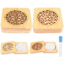 Beijiyi - 2PCS Diffuseur d'Huiles Essentielles en Plâtre avec 2 Boîte à Parfum en Bois Parfait Parfum Galet Diffuseur pour Le Salon la Salle de Bain