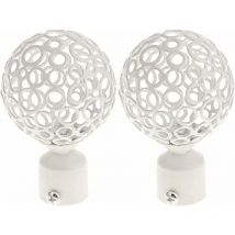 2pcs Embout Tringle à Rideaux 28mm Blanc, Paire Embout De Tringle à Rideau Draperie Rail PôLe TêTe Pour DéCoration Tringle à Rideau