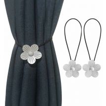 2Pcs Embrasse à Rideaux Magnétique Attache Rideau Aimanté Boucle de Rideau Magnifique Clip Rideau en Motif de Fleur Accessoires pour Rideaux pour