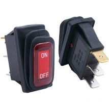 Gotrays - 2pcs Étanche 12V Rouge Illuminé Auto on/off spst 3 Broches 2 Positions, ac, Interrupteurs à Bascule KCD3-101NW-ON/OFF