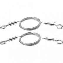 2Pcs Fil de suspension d'image réglable - Kit lourd en acier inoxydable de 2m x 1.5mm pour miroirs, lampes, panneaux d'affichage et plus - Supporte