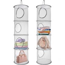 2Pcs Filet de Rangement pour Jouets, 4 Niveau de Rangement en Filet Suspendu, Rangement Pliable pour Jouet Souple, Rangement Suspendu pour le