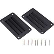 Ineasicer - 2pcs Grille d'aération professionnelle pour salle de bain et bureau Grille d'aération pour bateau, yacht et maison Noir