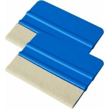 2PCS Haute Qualité Felt Bord Raclette 4 Pouces pour Vinyl Car Scraper Film Tint Decal Applicateur Outil avec de la Laine de Feutre Edge - Soft Blue