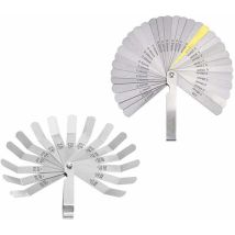 Rosemary - Tigrezy 2pcs Jauge d'Épaisseur Jeu de Cales 32 Lames Métrique Impérial et 16 Lames Feeler Gauge en Acier au Manganès pour Mesure Précis