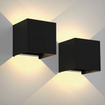 Wottes - 2Pcs led Wall Lights Indoor Up Down Wall Lamp Modern Wall Sconce - Warm White Light