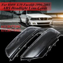 Maerex - 2pcs Left & Right Clear Headlight Lens Cover Faro Shell Sostituzione della copertura per bmw E39 Facelift 1996-2003 Modelli ZebraA