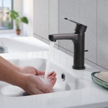 Cecipa - Robinet Salle Bain avec Tirette de Vidage Robinet Lavabo avec Aérateur Amovible et Anti-calcaire Mitigeur Lavabo Chaude et Froide Réglable