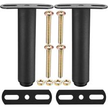 Jalleria - 2pcs Pieds de Lit Ajustables 18-33cm, Pieds de Meuble Rétractables, Pieds de Table, Pieds T-Forme en Métal, Support pour Sommier, Pieds