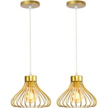 Norcks - 2PCS Plafones De Interior Simple Vintage Plafones De Interior Moderna Lámparas De Colgar Retro Creativa Oro Para Decoración De Interiores