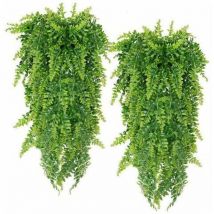 2pcs plante artificielle fougère de boston, fausse plante artificielle tenture murale, décor de mariage à la maison et à l'extérieur - Lablanc