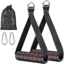 2Pcs Poignée Musculation, Ergonomique Poignée Sangle Accessoires Musculation, Confortable D Poignee Musculation Accessoires pour Fitness et