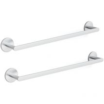 2PCS Porte-serviettes Multifonctionnel en Acier Inoxydable Brossé, Porte-serviettes Unipolaire Adapté pour Salle de Bain