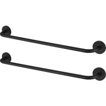 2PCS Porte-serviettes Mural de 60CM - Sans Perçage - En acier inoxydable Noir mat, pour Salle de bain