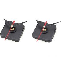 2pcs Quartz Clock Mechanism Movement Hands Black Red diy