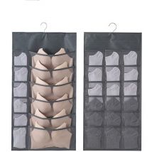 2PCS Rangement à Suspendre Sac Organisateur de sous-vêtements pour Armoire Double-Face Penderie Placard Cintre étagères pour Les Soutiens-Gorge,