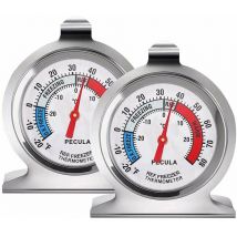 Thermomètre pour Réfrigérateur 2Pcs - -20-80°F - Cadran Large avec Indicateur Rouge pour Congélateur Réfrigérateur Refroidisseur