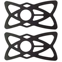 Coavas - 2pcs Replacement Rubber/Silicone Safety Tapes for Bicycle Motorcycle Handlebar Crash Bar Mount Phone Holder Black