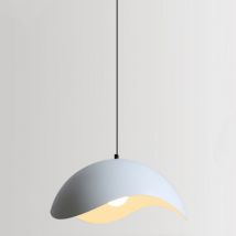 Vintage Industrial Ceiling Pendant Light Fixtures Adjustable Hanging Lamp White Metal Chandelier Lampshade Ø30CM