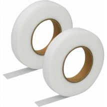 Serbia - 2PCS Ruban Thermocollant Blanc Ourlet 2cm x 64m, Bande Thermocollante Rapide Double Face pour Tissu Rideaux pour renforcer des vêtements,