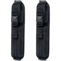 Memkey - 2Pcs Sac Supplémentaire Tactique Molle Pochette Sac à Dos Bandoulière Étui Militaire Accessoires Épaule pour Outils Jeu de Guerre Noir