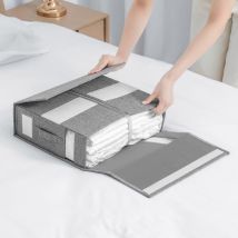 2pcs Sacs de Rangement Vêtement - Gris - 32x38x11.5cm - Pliable - Fenêtre transparente