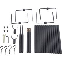 Ineasicer - 2Pcs Set Poteau d'éclairage 10ft Poteau d'éclairage pour l'extérieur avec crochet pour le patio