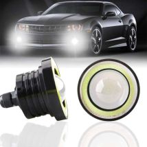 2pcs Super Bright 3' Universal led Fog Light Projector 12V 10W White cob Halo Angel Eyes Rings Motorcycle Car Daytime Running Light drl Driving Light
