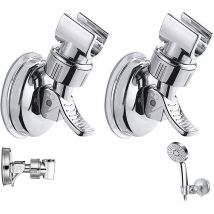 2pcs Support de pomme de douche réglable amovible support mural de douche ventouse support de tête de douche réutilisable sans perceuse étanche pour