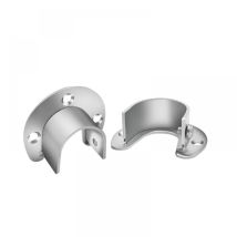 2pcs Support de tringle à rideau argenté, douille en forme de u, support de tringle de garde-robe, extrémité de tringle de garde-robe, ouverture de