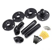 2Pcs Support Étagère Mural 15 x 8 cm Rétro en Métal Équerre de Tuyau Industriel Bride De Plancher Shelf Brackets pour Déco Salon/Chambre/Salle d'étude