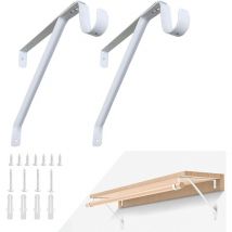 Rapanda - 2PCS supports de tringle de placard robustes, supports de garde-robe réglables et supports de tringle, crampons muraux blancs pour tringle