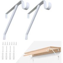 Treetalk - 2PCS supports de tringle de placard robustes, supports de garde-robe réglables et supports de tringle, crampons muraux blancs pour tringle
