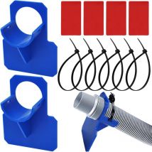 2Pcs Supports de Tuyau de Piscine en Plastique Support pour Tuyau d'eau de Piscine pour Piscine Hors Sol,avec 4 Colle et 6 Serre-Câbles,Empêche Le