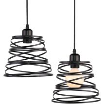 Norcks - 2PCS Suspension Luminaire D'Intérieur De 20CM Lustre Rétro En Métal Pour Salon Cuisine Noir