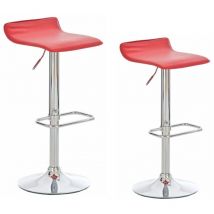 2pcs tabouret bar réglable en simili Tabouret de bar 3838(63-83)cm rouge