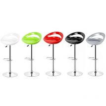 Oobest - Aqrau Tabouret Bar, Lot de 4, Chaise Haute de Cuisine, abs Plastique, Repose-pieds, Hauteur réglable, Rotation à 360° ,Montage facile, pour