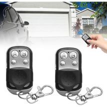 2PCS Telecommande Universelle Portail, 433 MHz Clonage Clé 4 Boutons Télécommande porte-clés Télécommande Garage Portail Universelle Sans Fil Voiture