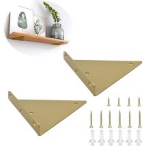 2pcs Triangle Steel Shelf Support Heavy Duty Triangle Hidden Shelf Bracket,Wall Mounted Floating Table Support for Shelf Brace Wall Hanging Bracket