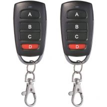 Ersandy - 2pcs Universal Garage Door Cloning Key Fob Remote Control 433MHz 4-Button Cloner for Garage Door, Electric Gate etc