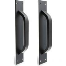 Gotrays - 2pcs Zinc Alloy Barn Door Handle - Sliding Door Handles For Fire Door, Cabinet Door Handles (black)