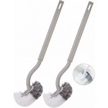2pièce Brosse de Toilette Brosse WC Brosse de Toilettes à Manche Long Plastique, avec des Poils Solides pour Le Ménage des Toilettes, Nettoyage en